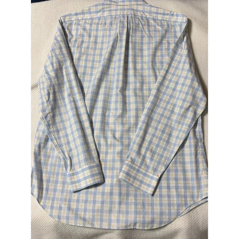 Banana Republic Non-Iron Classic Fit Men’s Large Blue Plaid Dress Shirt